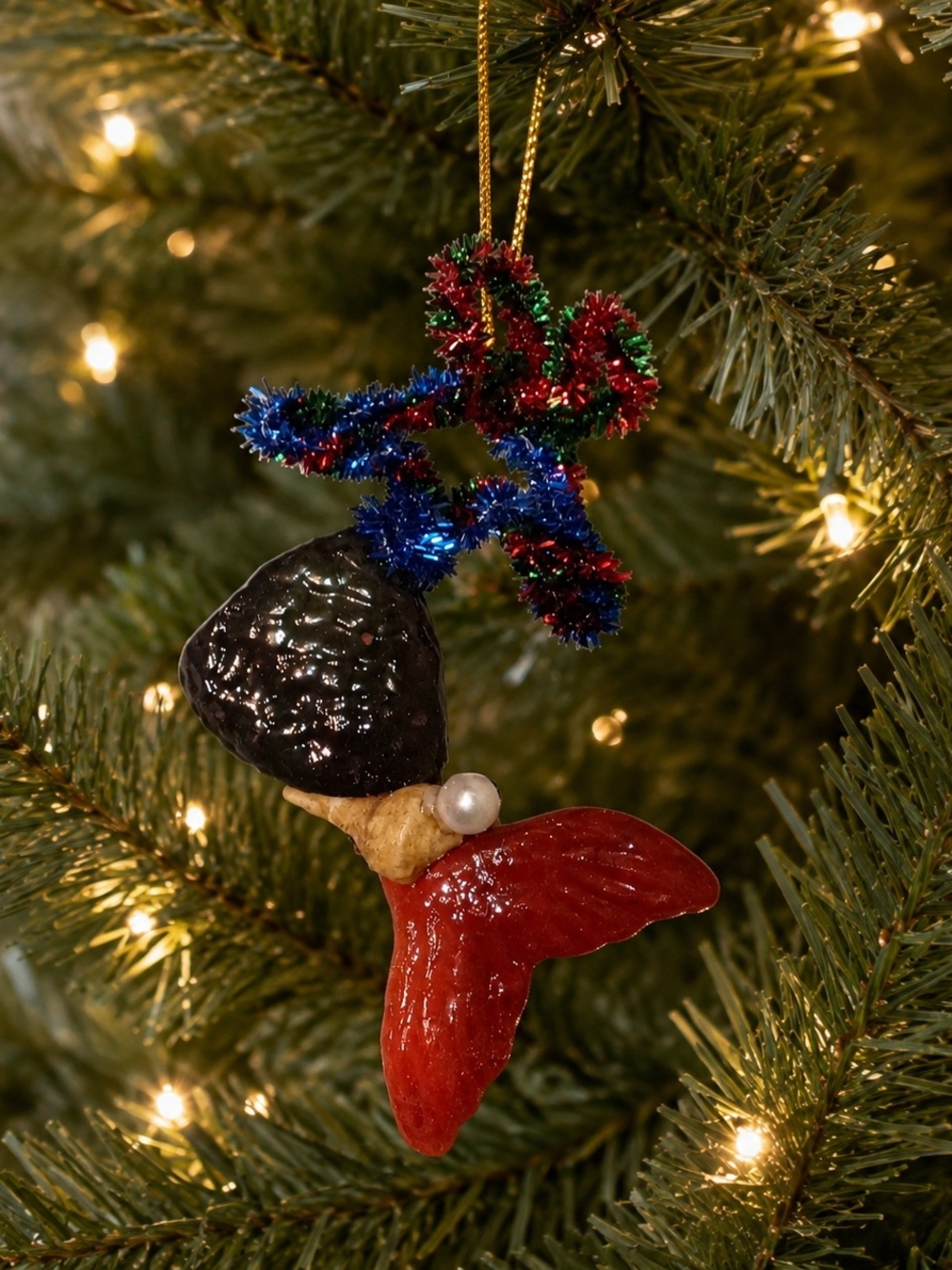 Handmade Polymer Clay Mermaid Christmas Ornament – A Magical Ocean-Inspired Keep